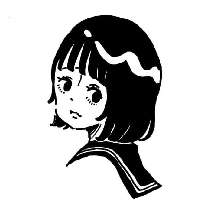 のインスタグラム：「もう一度笑ってほしかった    #イラスト  #illustration  #世紀末絵  #セーラー服  #アナログイラスト」