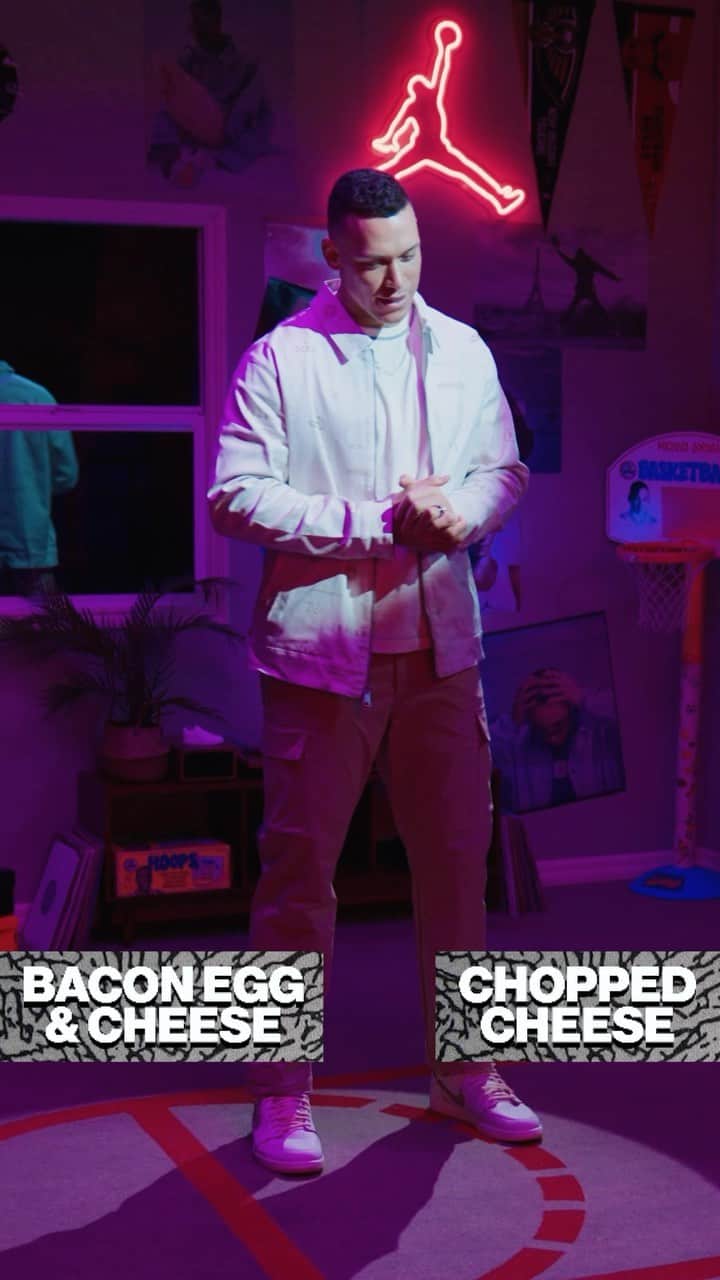 Jordanのインスタグラム：「Team Bacon, Egg, and Cheese or Team Chopped Cheese?  Judge made his decision, comment your pick below 👇」