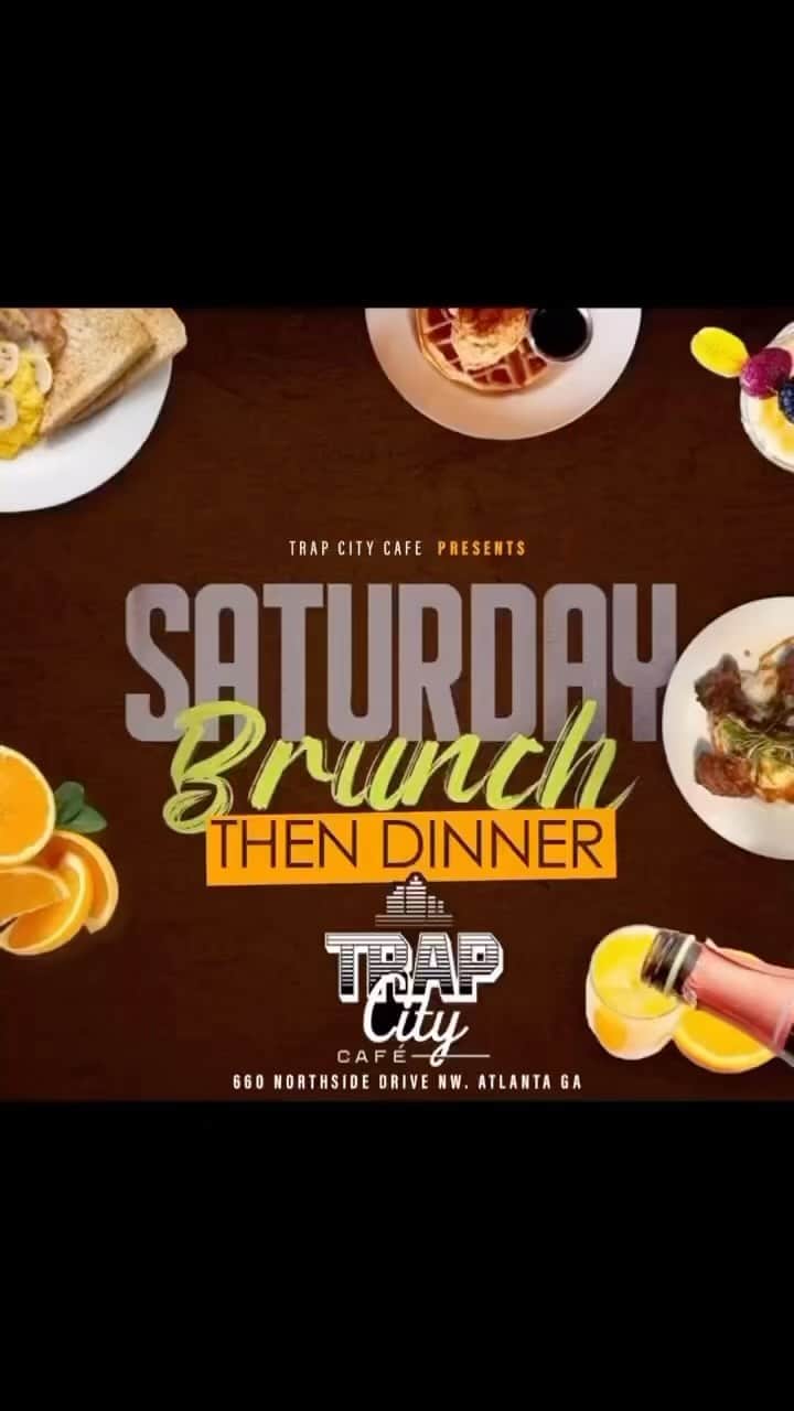 T.I.のインスタグラム：「Labor Day Weekend We open at 1pm BRUNCH & DINNER The Weather Good Food Good Brunch 1pm Dinner Starts at 5pm to Try our new delicious Stuffed Waffle Come Join Us Calling all Brunchers come try our tasty  SATURDAY BRUNCH @trapcitycafe 660 Northside Dr NW come have a taste. The new brunch experience! Mamosa’s DJ Great Food & marvelous atmosphere TELL A FRIEND BRUNCH IS SERVED. #Brunch #TrapCityCafe Tap In w/ @MikeUpscale1 & text the word BRUNCH  404-901-5272 FREE ENTRY ALL DAY #VibeEmporium #TrapCityCafe #TrapCityHunnies #Brunch #Mamosas www.TrapCityCafe.com」