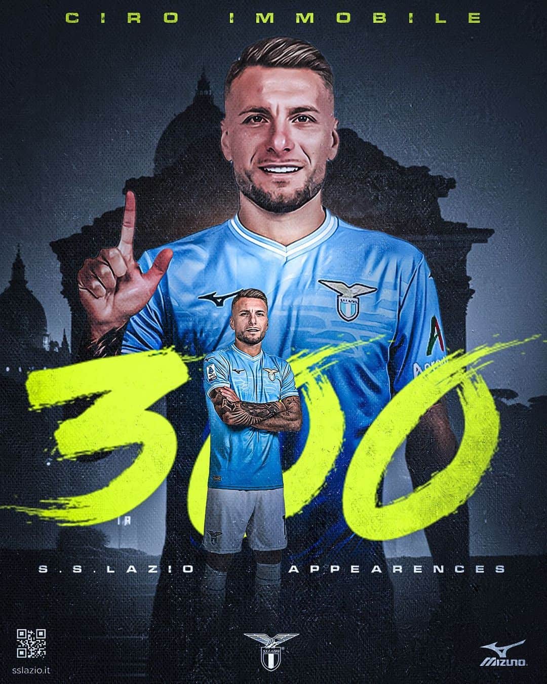 SSラツィオのインスタグラム：「👑  300 club appearances for 𝐓𝐇𝐄 𝐊𝐈𝐍𝐆  #NapoliLazio #CMonEagles 🦅」