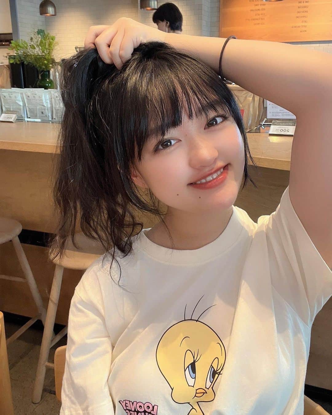 高梨ねねのインスタグラム：「カフェで朝ごはん♡   #高梨ねね  #タレント  #モデル  #アイドル   #カフェ」
