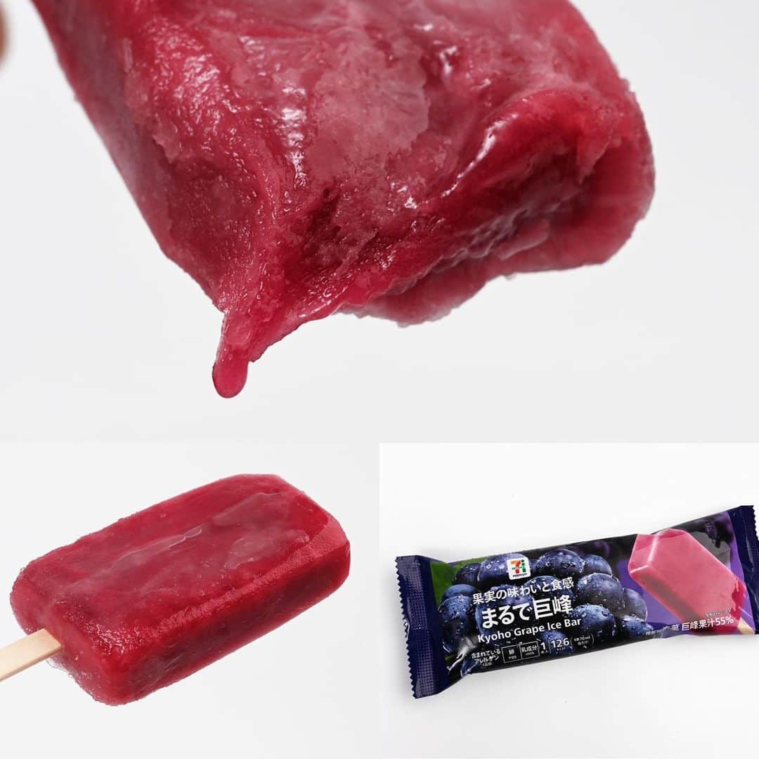 アイスマン福留のインスタグラム：「ｷｮｯﾎｰｰｰｯ!!!😍7プレミアム「まるでシリーズ」の最新作、巨峰🍇がめっちゃ濃厚＆ジューシー！葡萄の王様「巨峰」の果汁を贅沢に55%も使用✨2層仕立てで巨峰本来の濃厚で深い味わいを見事実現！  セブンプレミアム『まるで巨峰』  ぶどう好きはお近くのセブンイレブン、セブン＆アイ系列店で探してみてください😉  #巨峰 #まるで巨峰 #アイスバー #ぶどう #葡萄 #セブンプレミアム #セブンイレブン #アイスマニア #アイスマン福留 #icecream #JapaneseIceCream #icecreamlover #icecreamtime #icecreamday #icecreamlove #icecreamporn #JapaneseIceCream #foodporn #foodie #instafood #foodstagram #yummy #yum #delicious #foodphotography」