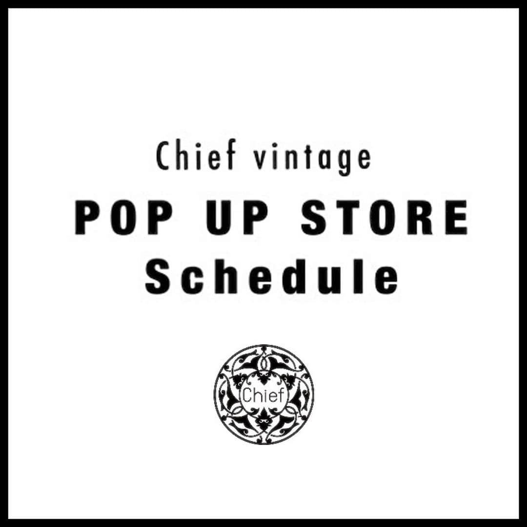 Chief used&vintageのインスタグラム：「☯️秋冬シーズンポップアップストアのお知らせ☦️  いつもChief vintageをご愛顧いただき 本当にありがとうございます。  Chief vintageでは春夏シーズンに引き続き、 この秋冬シーズンも精力的にポップアップストアを 開催してまいります。 今シーズンのスケジュールは以下の通りです。  •9月17日(日),18日(月•祝)  @vcm_vintagecollectionmall  VCM VINTAGE MARKET  (日本最大級のヴィンテージマーケット) パシフィコ横浜 10:00-19:00 入場チケット制  •10月25日(水)-10月31日(火) 伊勢丹新宿店 本館2階 TOKYO CLOSET内 10:00-20:00  •11月25日(土),26日(日) 単独POP UP STORE “VIOLET”-Vol.2- 代々木上原 @gallery.paradiso  (Chief vintage実店舗跡地) 11:00-19:00  各日程ごとに新着アイテムをたっぷりお持ちする予定です！ ご興味下さいます方はこちらの投稿を保存していただき、 頭の片隅に置いてもらえますと幸いです☺︎ (画像はいずれも前回開催時のものになります)  もちろん毎週のオンラインストア入荷も 並行して続けてまいりますので、 ポップアップにいらっしゃれない方も 引き続きお付き合いいただけたらと思います。  どこかの機会でみなさまとお会いできるのを とても楽しみにしております。 秋冬シーズンもChief vintageを 何卒よろしくお願いいたします！」