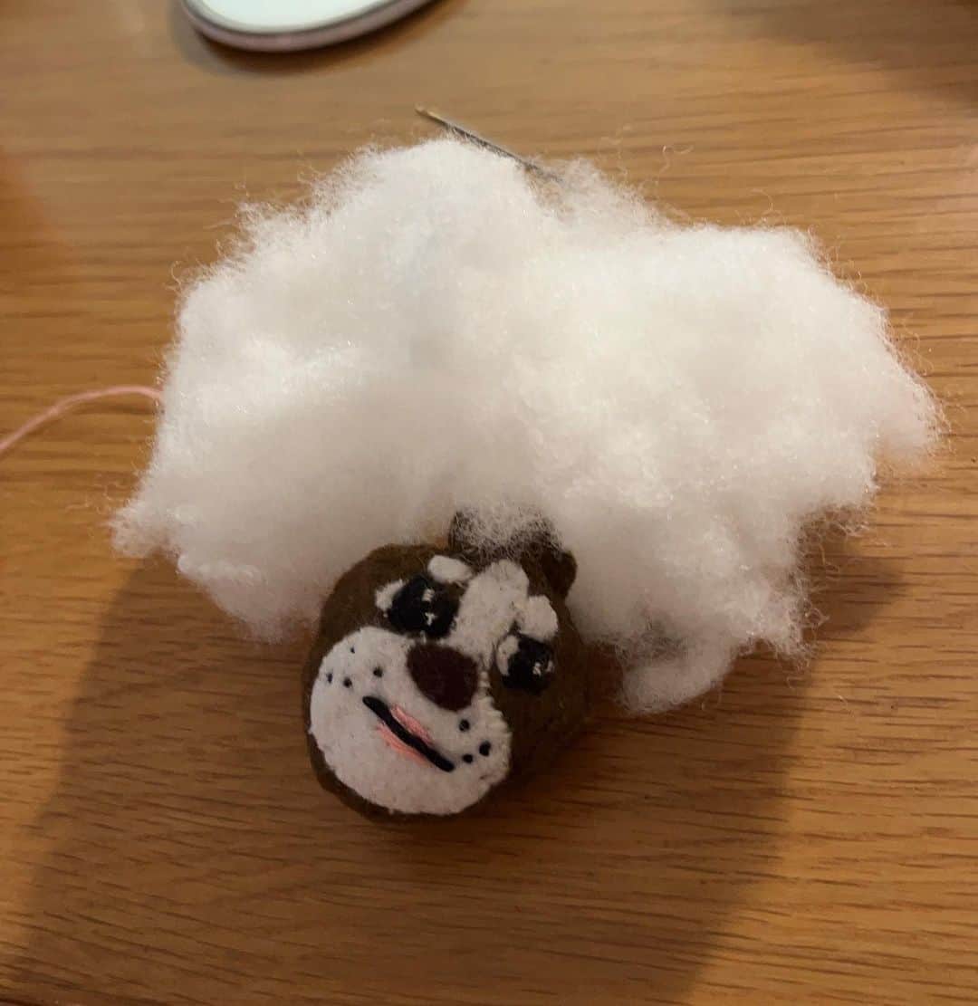 多和田えみのインスタグラム：「癒しの手芸タイム☺️  #裁縫 #handcraft #愛犬」