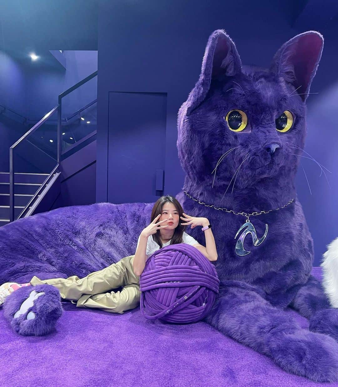 フォン＝サナンタチャット タナパットピサーンのインスタグラム：「🐱💜」