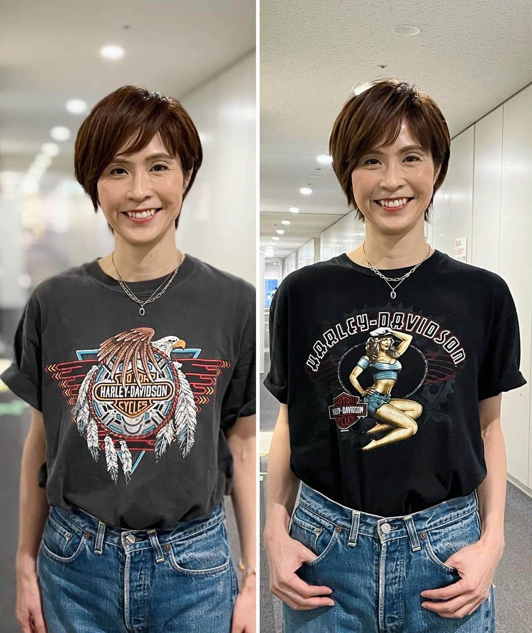 今村涼子のインスタグラム：「#古着コーデ#古着tシャツ  #harlaydavidson #vintagelevis#levis501xx #vintagedenim  #vintage501#ビッグe #ビンテージリーバイス #大人古着#大人古着女子」