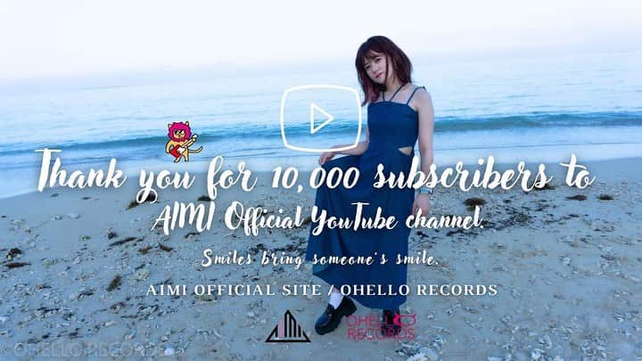AIMIのインスタグラム：「㊗️AIMI Official Youtube 10,000人突破🎉  世界はひとつだ✨💖 まだまだゆくぞ✊🥰  #AIMI #OHELLORECORDS #誕生日前日#前祝い #YouTube#ありがとう #感謝」