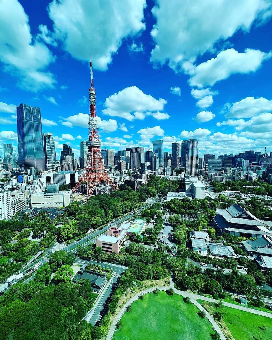 東京タワーさんのインスタグラム写真 - (東京タワーInstagram)「. 増上寺や東京プリンスホテルが佇む港区芝公園。 東京タワー界隈には豊かな緑がたくさん存在します。   ザ・プリンスパークタワー東京から 撮影されたこちらのお写真。   都会の中心とは思えない緑と、青い空。 真っ白な雲も素敵です。   たまには、気分転換にこんなホテルに泊まって まったりと東京タワーを眺めてみたいですね〜！   本日は、Your Tokyo Tower🗼から @kaonarisan さんのお写真をご紹介！   素敵なお写真をありがとうございました😊    --------------------------------  【 お知らせ 】  ■ Your Tokyo Tower 🗼  # your_tokyotowerで あなたの東京タワーをリポスト！  @tokyotower_official の タグ付けをしてくれると見つけやすいよ！  皆様からの投稿 どしどしお待ちしております！  ■ 公式LINE  東京タワー公式LINEでは 東京タワーのイベント情報を お届けしています！  詳細はプロフィールにあるリンクから↓ @tokyotower_official  --------------------------------  #東京タワー #東京タワー🗼  #tokyotower #tokyotower🗼  #増上寺 #プリンスホテル」9月3日 18時00分 - tokyotower_official