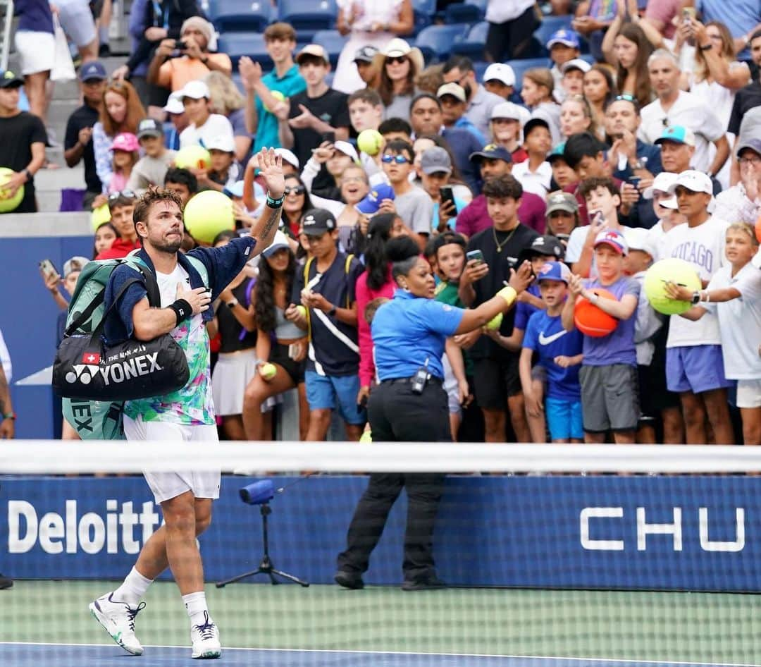 スタニスラス・ワウリンカのインスタグラム：「Thank you @usopen 🗽🎾🙏🏻🫶🏻 #hardwork #fight #trusttheprocess #enjoy #passion #fortheloveofthegame」