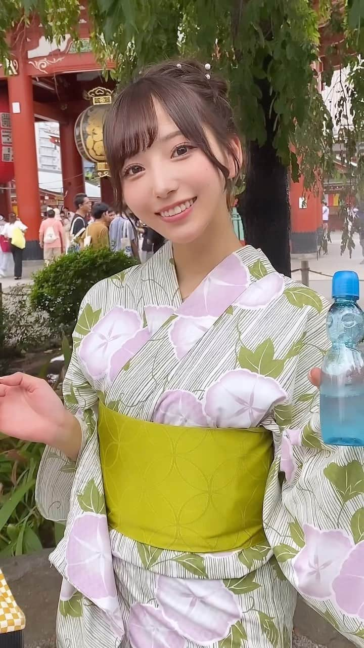 中野ゆいなのインスタグラム：「久々浴衣着れたの！緑どうかな💚」