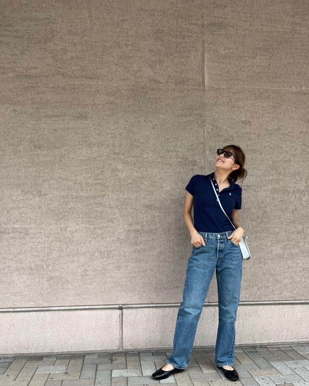 のインスタグラム：「私服🫶  形が最高なパンツ👖 流行りのダボっと感もありつつ、 スッキリ履ける✌️  @ungrid_official  @ungrid_staffsnap   #カジュアルコーデ#カジュアル #154cm#低身長コーデ」