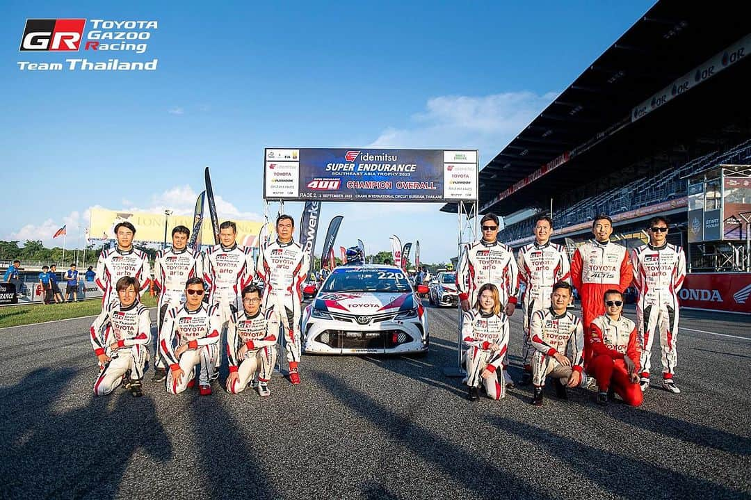 Toyota team thailandのインスタグラム：「🏆🏆WINNER WINNER WINNER WINNER WINNER🏆🏆 TGRTT x IDEMITSU SUPER ENDURANCE SOUTHEAST ASIA TROPHY 2023 IDEMITSU SUPER ENDURANCE 200 & 400」