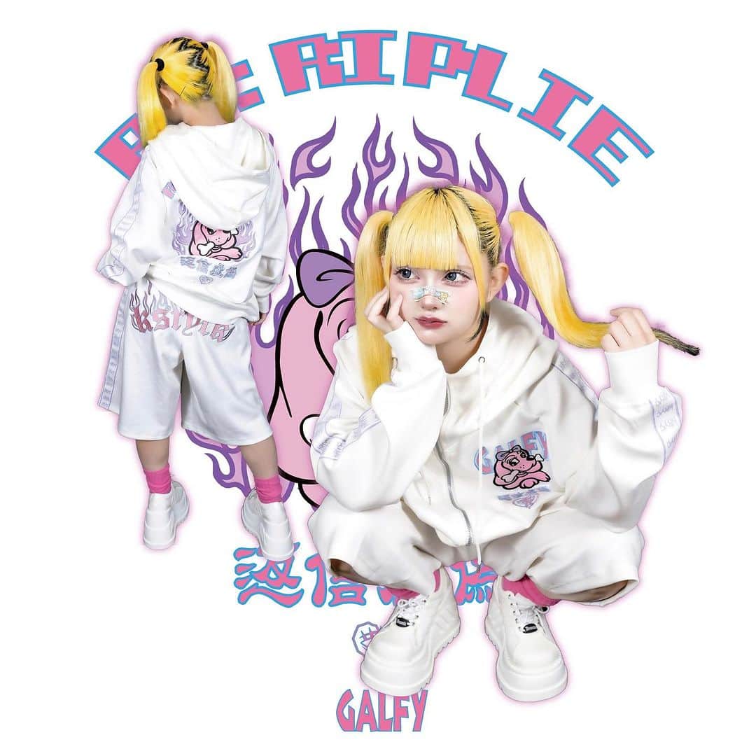 GALFYさんのインスタグラム写真 - (GALFYInstagram)「🐶🎀🐶🎀🐶🎀🐶🎀🐶🎀 《GALFY 2023 Collaboration》 . Kryさん @kry231 さんと久々コラボ🎀 このデザインは @reriplie_official とのトリプルコラボだぜ🐶チェックしないとぶちのめす🥊 9/4 21時販売スタート🏠 . #galfy #ガルフィー #kry #ケリー #界隈 #reriplie」9月3日 22時25分 - galfy.jp