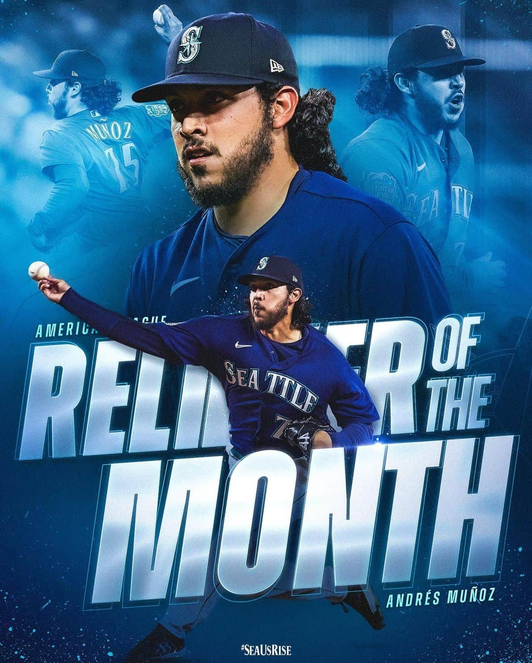 シアトル・マリナーズのインスタグラム：「🔥 out of the ’pen.  @andresmunoz64 is taking home AL Reliever of the Month honors for August! #SeaUsRise」