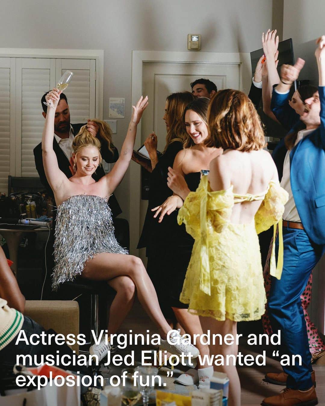 ELLE Magazineさんのインスタグラム写真 - (ELLE MagazineInstagram)「Actress Virginia Gardner and musician Jed Elliott wanted “an explosion of fun” for their Napa Valley wedding. “The element that I kept coming back to for the wedding, that I wanted to be reflected in the floral, in the dance floor, in our ballroom, was celebrating California for what it is and its beauty and the florals,” Gardner says. “I also wanted it to feel whimsical and not too stuffy or too serious.”   Take an exclusive look inside the ceremony at the link in bio. Photos: @seanthomasphoto」9月4日 1時03分 - elleusa