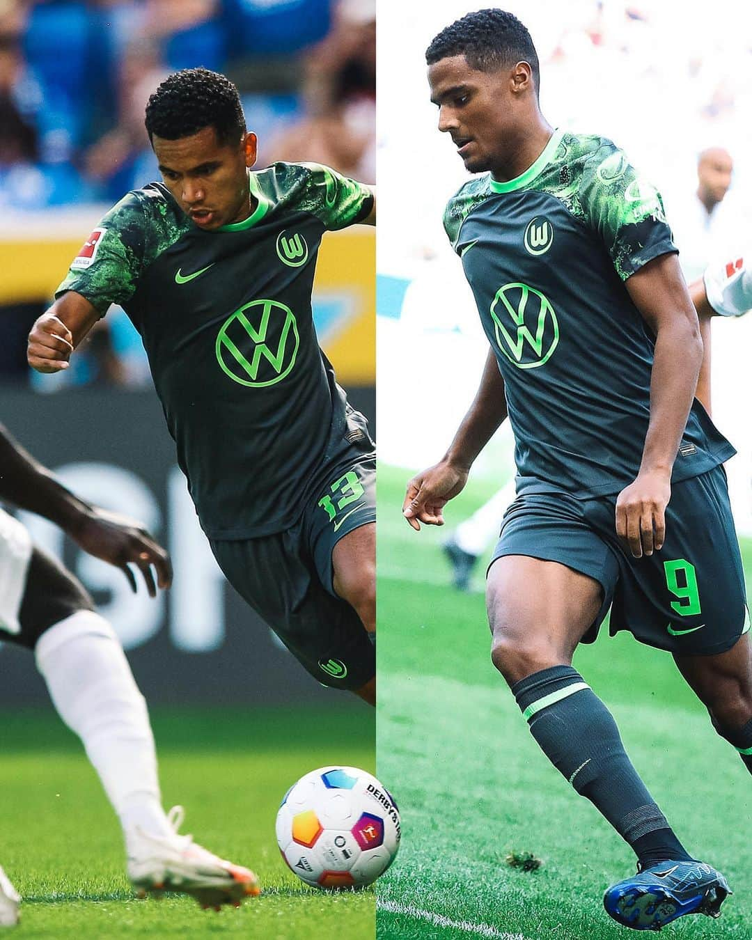 VfLヴォルフスブルクのインスタグラム：「Bundesliga-Debüts! ☑️  #rogerio #sarr #immernurdu #vflwolfsburg #arbeit #fussball #leidenschaft #immer_hungrig #wolves #🐺」