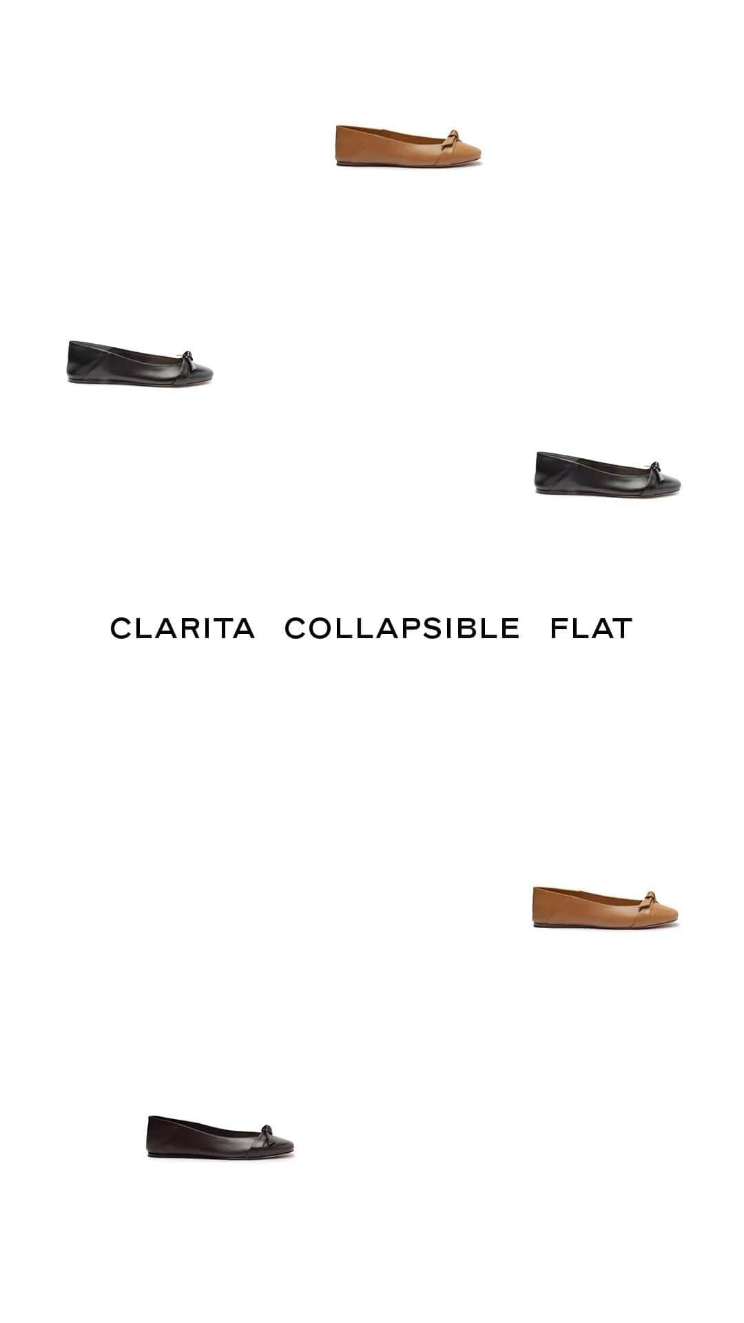 アレキサンドレバーマンのインスタグラム：「Designed to be worn as a flat or slide, the Clarita Collapsible Flat brings endless styling possibilities to your everyday. Get to know the Fall 23 Collection.  #BirmanFall23」