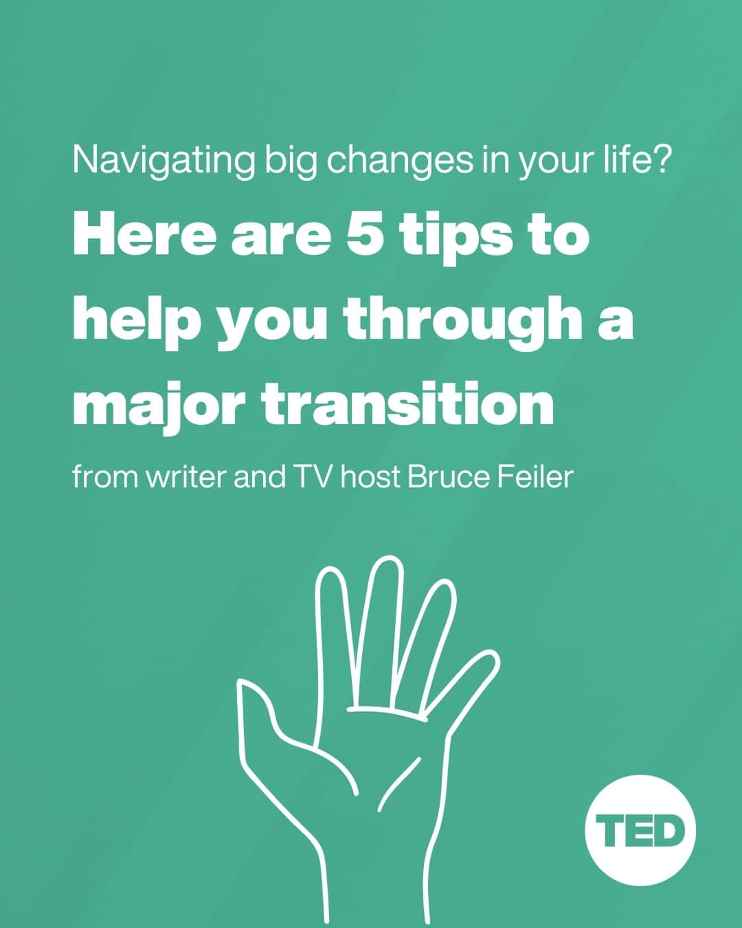 TED Talksのインスタグラム：「Feeling lost or like your life has gotten off track? You might be going through a “lifequake,” says writer @BruceFeiler. Lifequakes are moments of transition or change — and chances are you’re going to go through quite a few of them. But is there a way to handle them better? Yes, says Feiler. And it all has to do with how we approach them. "It's so critical that we re-imagine life transitions,” he explains. “That we see them not as miserable times we have to grit and grind our way through, but we see them for what they are.” So how do you move through a big transition — good or bad? Feiler says to try these 5 actionable tips to move from unease and upheaval to growth and renewal. 🦋 Visit the link in the bio to watch his full talk. #lifechange #newbeginning ⁠#transformation」