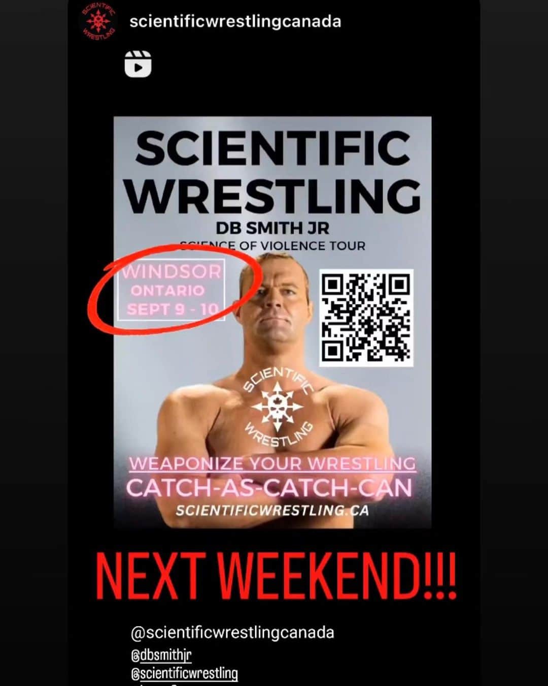 デイビーボーイ・スミス・ジュニアのインスタグラム：「@scientificwrestlingcanada @scientificwrestling Coming up some CACC Learning and seminar instruction. Still some spots available. Come on down and become one with the mat! 🤼‍♂️ 🇨🇦👍」