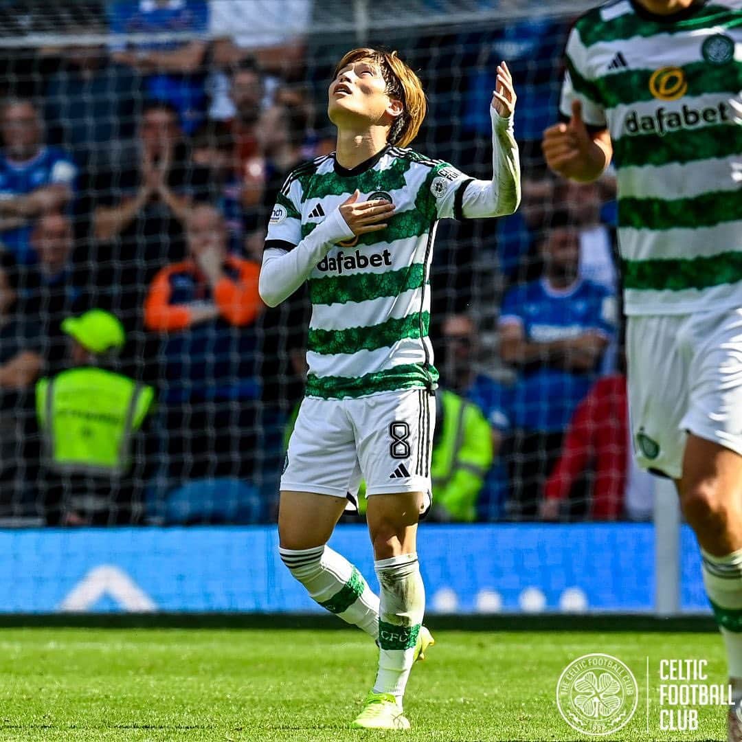 古橋亨梧のインスタグラム：「What it means 🙏🏻💚   #CELTIC #KYOGOAL #COYBIG」