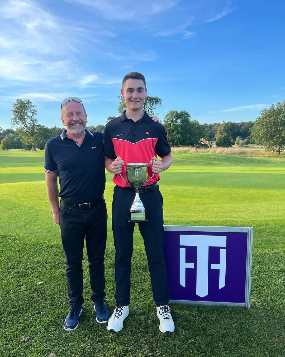 ティレル・ハットンのインスタグラム：「Thank you to all the juniors who competed in the Tyrrell Hatton Junior Masters today and congratulations to @joel_warne_golf on the win. A big thanks to @harleyfordgolf for all their hard work & to all my sponsors for the continued support!  @pinggolfeurope @adidasgolf @audemarspiguet @titleistukireland @principal @modestgolfofficial 👏🏼」