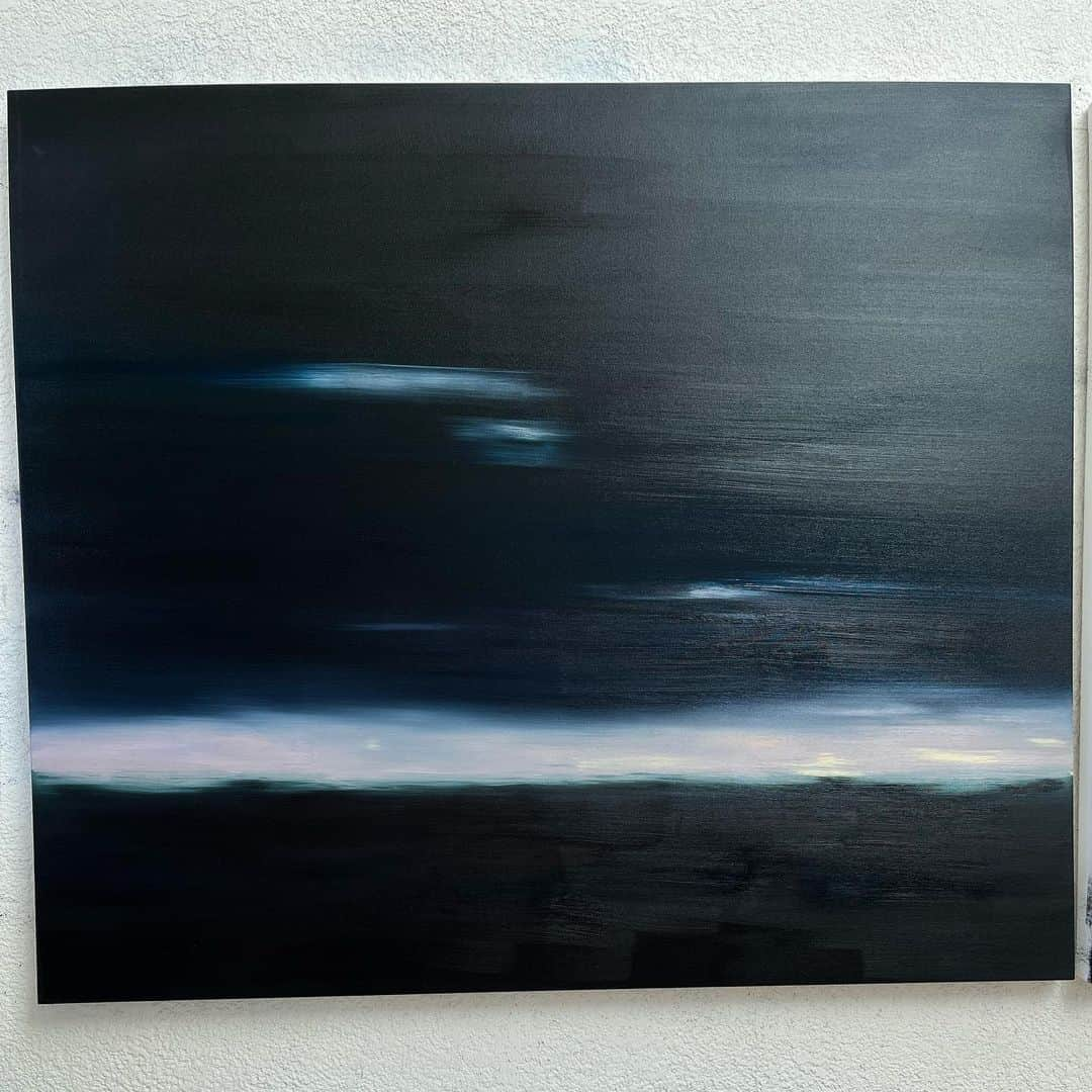 マイケルエンジェルさんのインスタグラム写真 - (マイケルエンジェルInstagram)「Three - oil on canvas  60 x 70 inches each   ‘Night’ 2023  1st layer. “New Wave” 2023 #landscapes」9月4日 15時06分 - michaelangelnyc