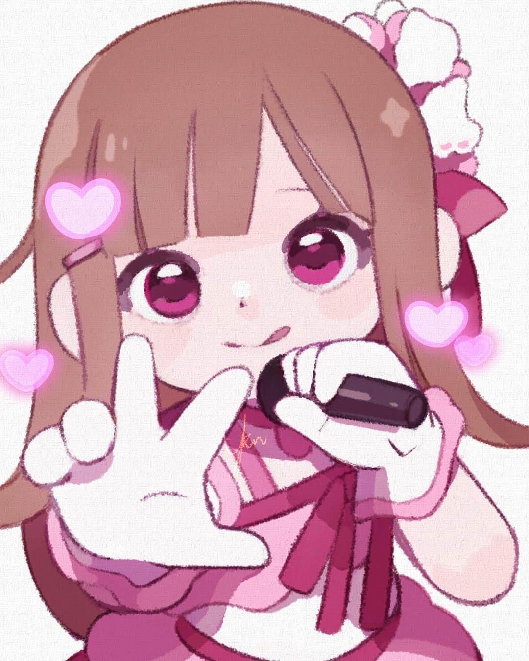 ユキノシュガーのインスタグラム：「#drawing#illustration#original#originalcharacter#originalart#girl#idol#heart#catch」