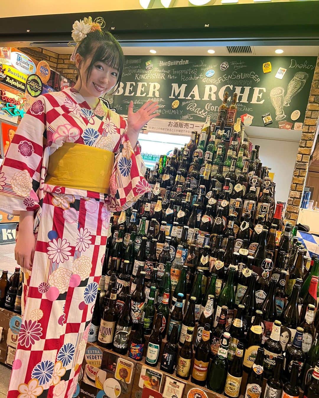 熊谷知花のインスタグラム：「イベントで行った世界のビール博物館🍻」