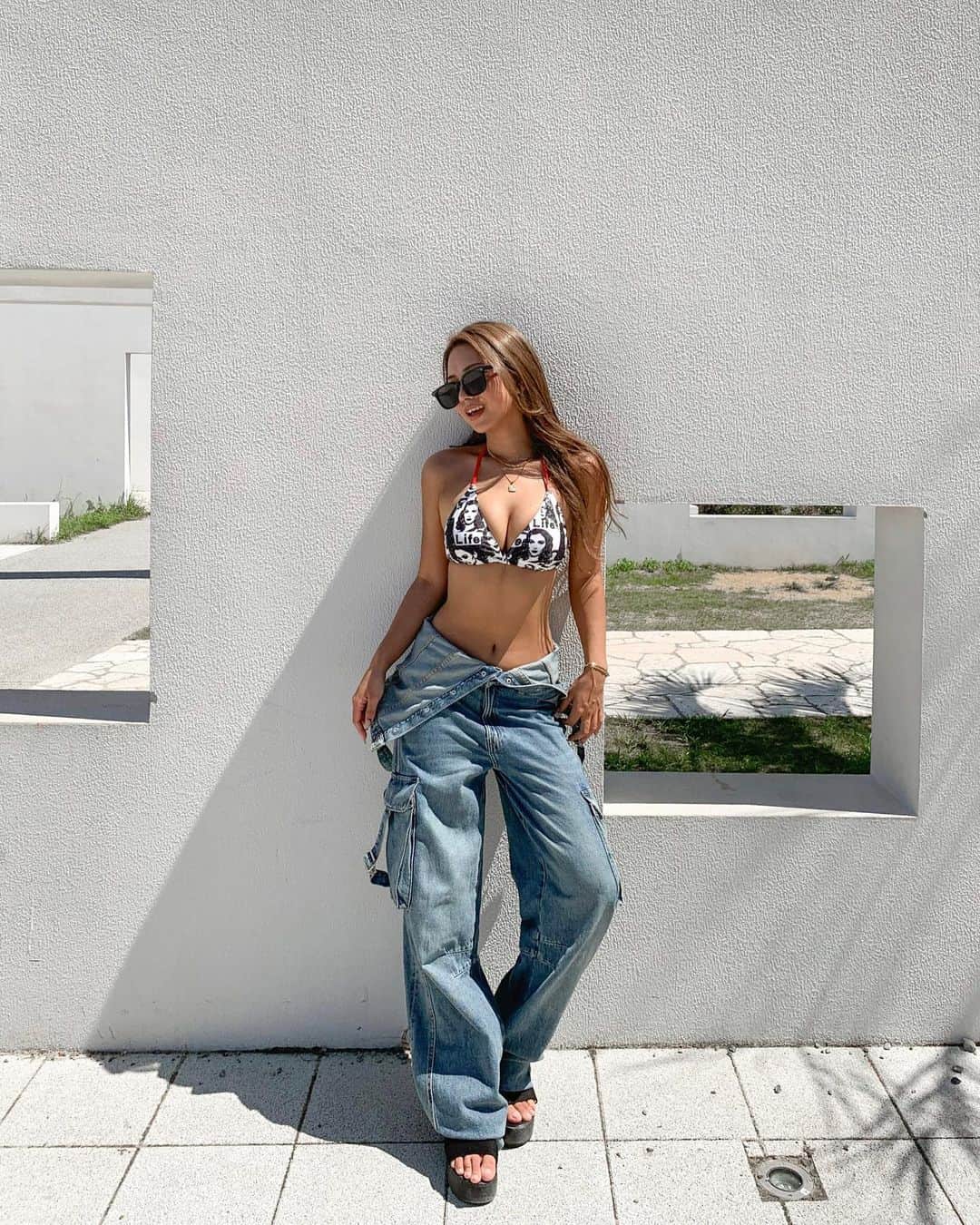 Ryonaさんのインスタグラム写真 - (RyonaInstagram)「. . Bikini × denim   #summer  #bikini」9月4日 20時55分 - baby___xx12