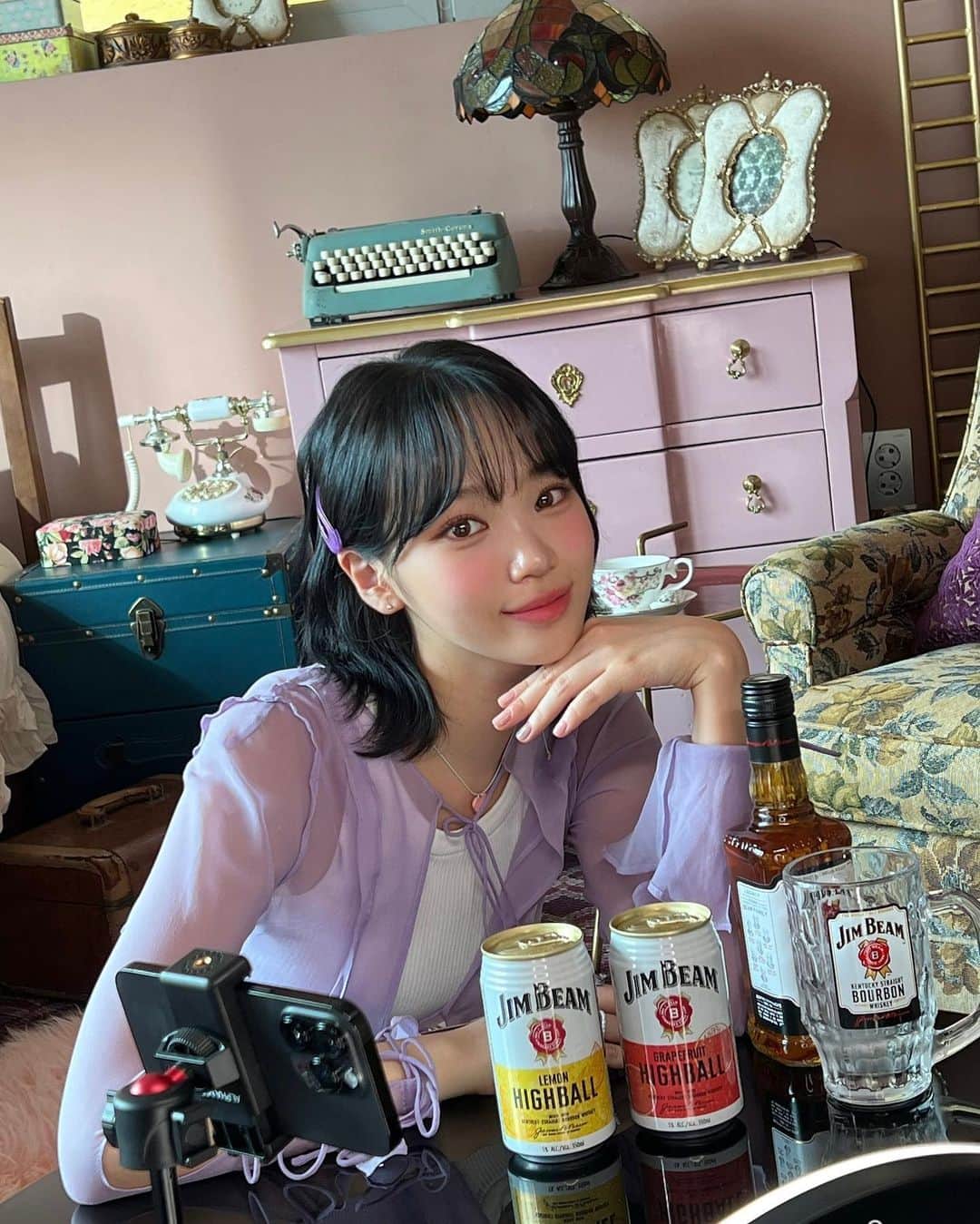 キム・チェウォンのインスタグラム：「@jimbeam_kr  짐빔 하이볼😋」