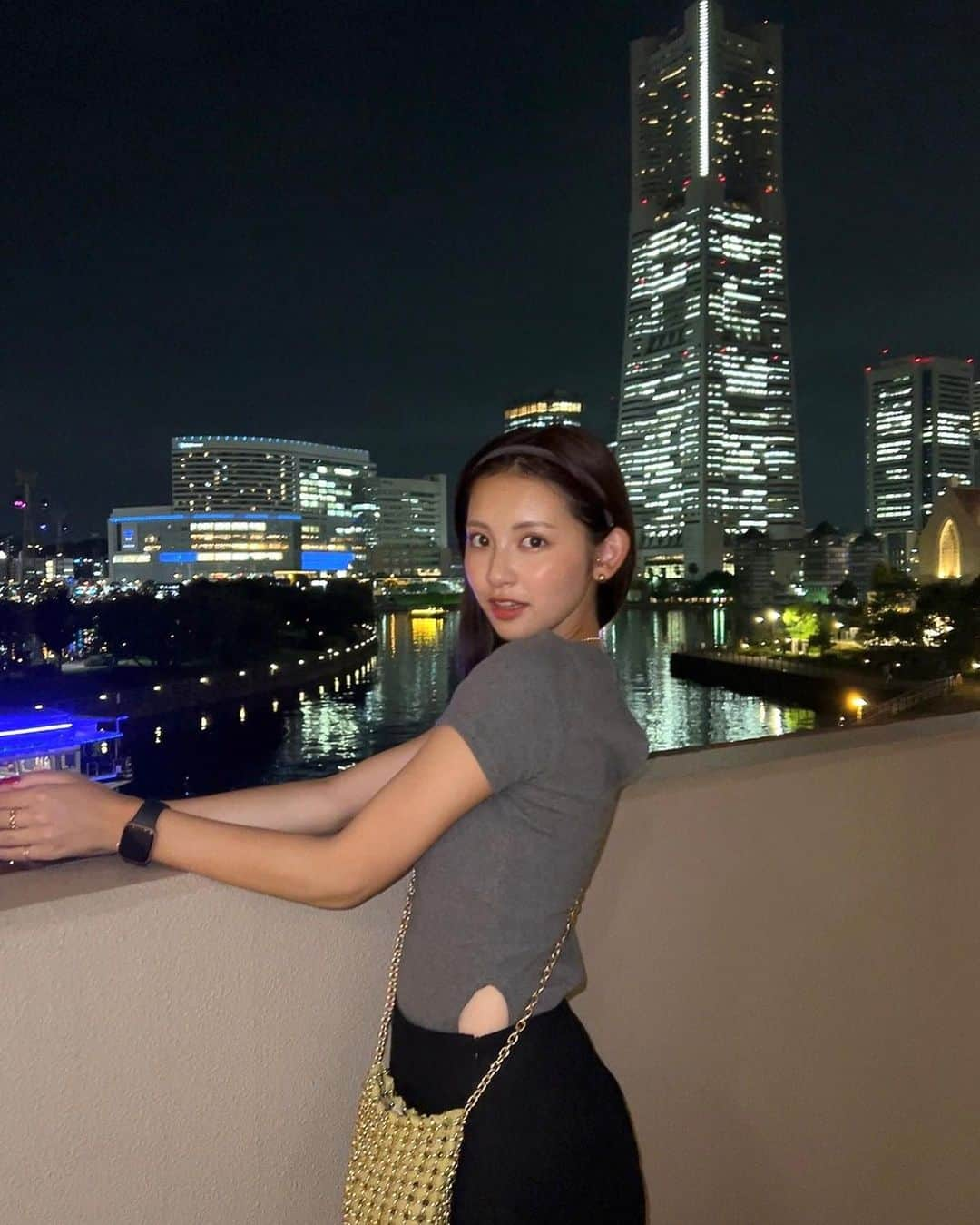 下山碧夢のインスタグラム：「夜景綺麗すぎた🌃🚢✨」