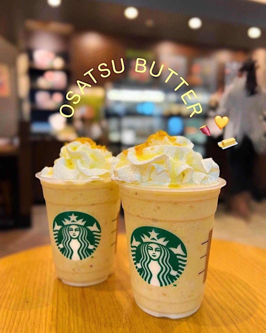 中島奈津希のインスタグラム：「🍠🧈💛 ⁡ ⁡ ⁡ ⁡ パークフードですでに秋感じてるけど スタバにも秋がきたーーー😍🍠 ⁡ ⁡ ⁡ ⁡ ⁡ #おさつバターフラペチーノ 🍠🧈💛(¥690) ⁡ ⁡ モバイルオーダーで 発売前日にしっかり飲んできました🫡💛🍠 ⁡ もうね、 めちゃくちゃ美味しい！！！ さつまいも感もあるし、 カリカリ食感の芋けんぴも美味しくて 最後まで楽しめる。 ⁡ 甘くてしょっぱくてとにかく最高です🫠💛 ⁡ ⁡ ⁡ ⁡ ⁡ みんなはもう飲んだ🍠？ 次はカスタムしようかなー おすすめのカスタムあったら教えてね🍠💛 ⁡ ☁️☁️☁️☁️☁️☁️☁️☁️☁️☁️☁️☁️☁️ #starbuckscoffee#starbucks#スタバ#スタバ新作#スターバックス#秋スイーツ#スイーツ巡り#カフェ巡り#sismetry#anteprima」