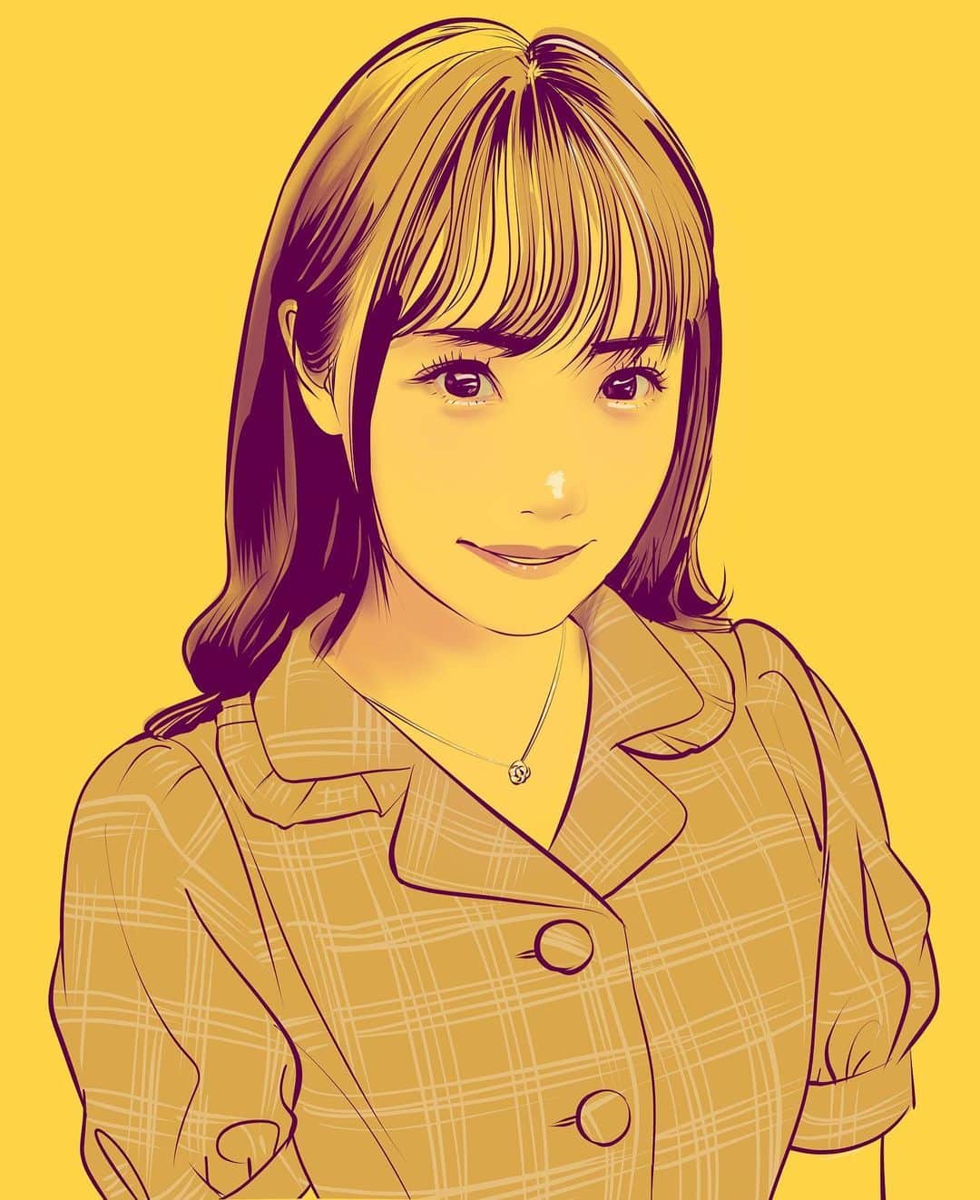 てらりんのインスタグラム：「『ののぴさん(@pia__nono )』  #イラスト #イラストレーション #グラビアアイドル #ののぴ #illustration #portrait #art #drawing #bikinimodel #nonopi」