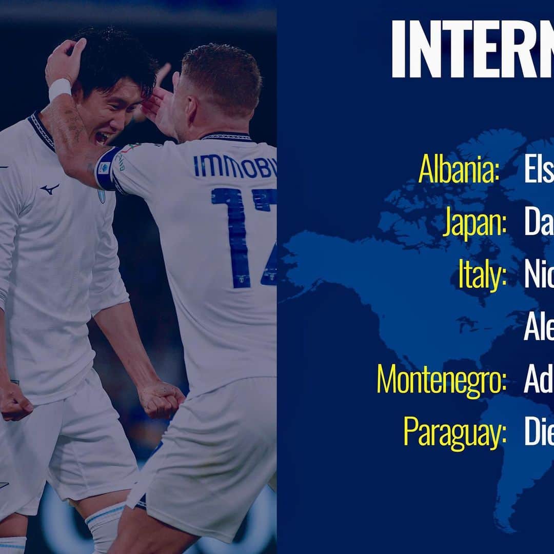 SSラツィオのインスタグラム：「🇦🇱🇯🇵🇮🇹🇲🇪🇵🇾  International duties  ℹ️ sslazio.it」