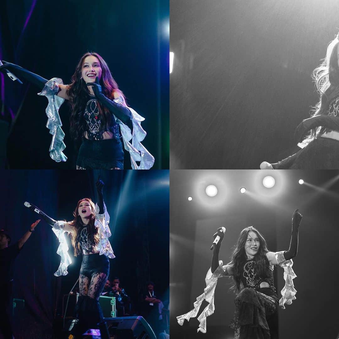 アユ・ティンティンのインスタグラム：「🖤🩶🤘🏻 keren jg ada editan begini lol😝 baru nyoba  Photo by @jvstwannabeyovrs」