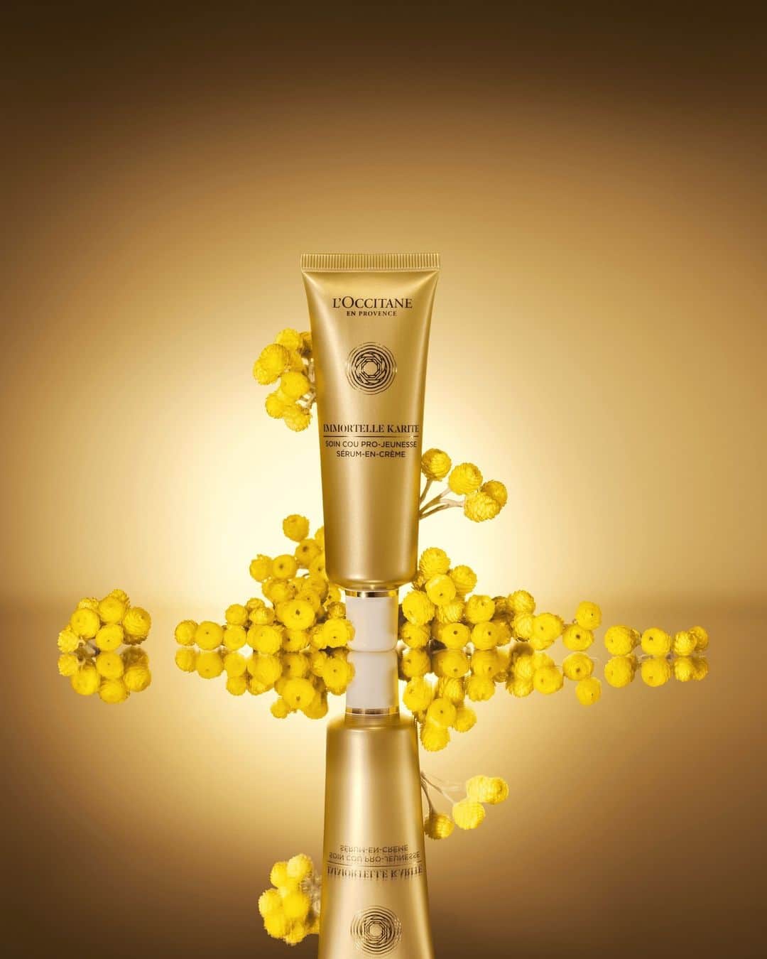 ロクシタンのインスタグラム：「She has arrived! Introducing our latest Immortelle Shea Neck Cream! ⁣ ⁣ Designed to visibly firm, smooth, and hydrate the skin, plus targets neck lines caused by skin aging and "tech neck." Link in bio to shop online now!」