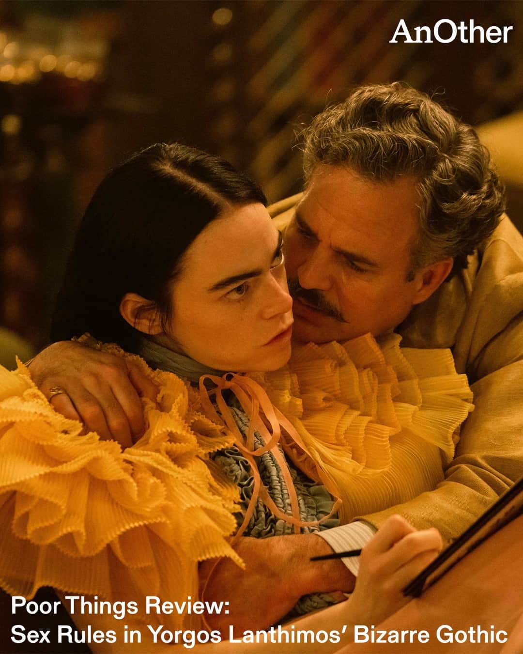 AnOther Magazineのインスタグラム：「Debuted at #VeniceFilmFestival, @yorgoslanthimos’ @poorthingsfilm is a trenchantly funny new feature that tackles still-current ills of sexism, colonialism, cynicism and militarism head on. "Much has been made of the sheer amount of nudity in the film," says @alex_j_denney, "but it could hardly be otherwise: sex is kind of the whole point." Read Denney's review at the link in bio 📲⁠⁠ ⁠ 📸 Poor Things, 2023. Photography by Yorgos Lanthimos. Courtesy of @searchlightpics⁠ 1. Photography by Atsushi Nishijima (@jimagraphy)⁠ 2. Photography by Yorgos Lanthimos⁠ 3. Photography by Atsushi Nishijima⁠ 4. Photography by Atsushi Nishijima⁠ 5. Photography by Yorgos Lanthimos」