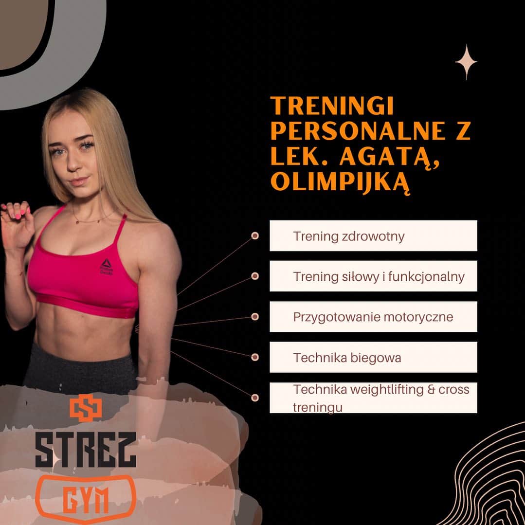 アガタ・フォルカシェブイチのインスタグラム：「Agata Forkasiewicz, lekarka i Olimpijka, trenerka personalna oraz przygotowania motorycznego, tłumaczka wydarzeń branżowych. Znajdziesz ją właśnie u nas w StreZ GYMie 🏋️🏼‍♀️.   Wakacje się skończyły⚠️ Pora zadbać o swoje zdrowie, sylwetkę czy sportowy performance i nauczyć się ćwiczyć poprawnie i bezpiecznie!   Chcesz trenować właśnie z Agatą @agataforkasiewicz ? Daj jej znać w wiadomości prywatnej 📩 i rozpocznijcie swoją przygodę z aktywnością fizyczną już teraz 💪🏻.  #personaltrainer #treningpersonalny #cross #training #strezgym」