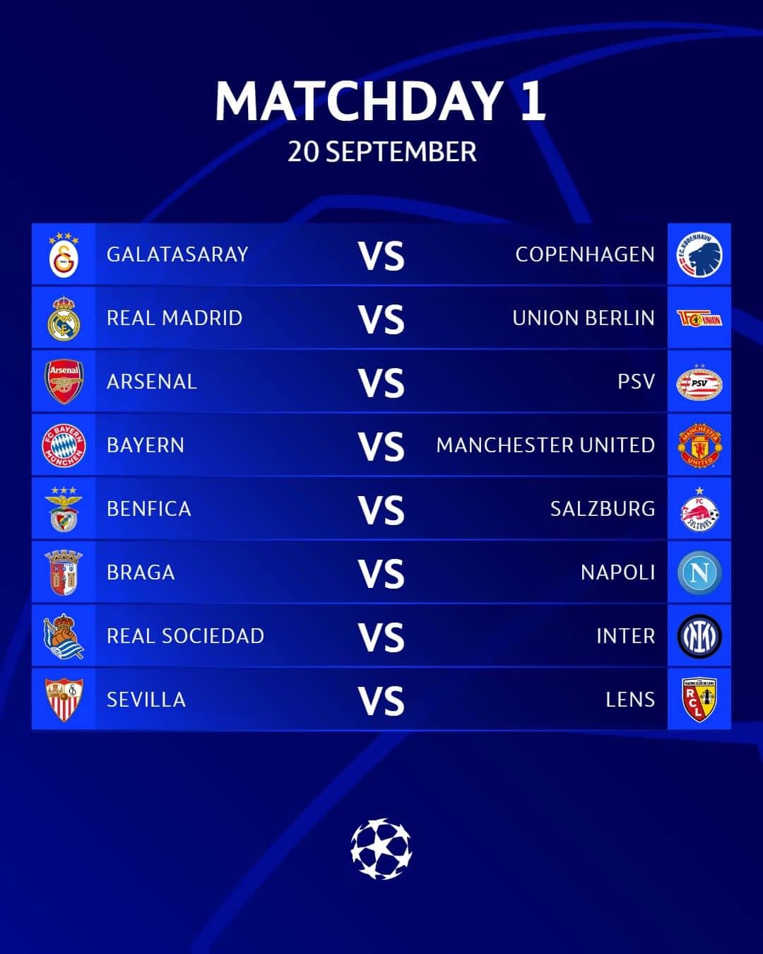 UEFAチャンピオンズリーグさんのインスタグラム写真 - (UEFAチャンピオンズリーグInstagram)「Some mouth-watering games on matchday 1... 🤤  #UCL」9月5日 2時29分 - championsleague
