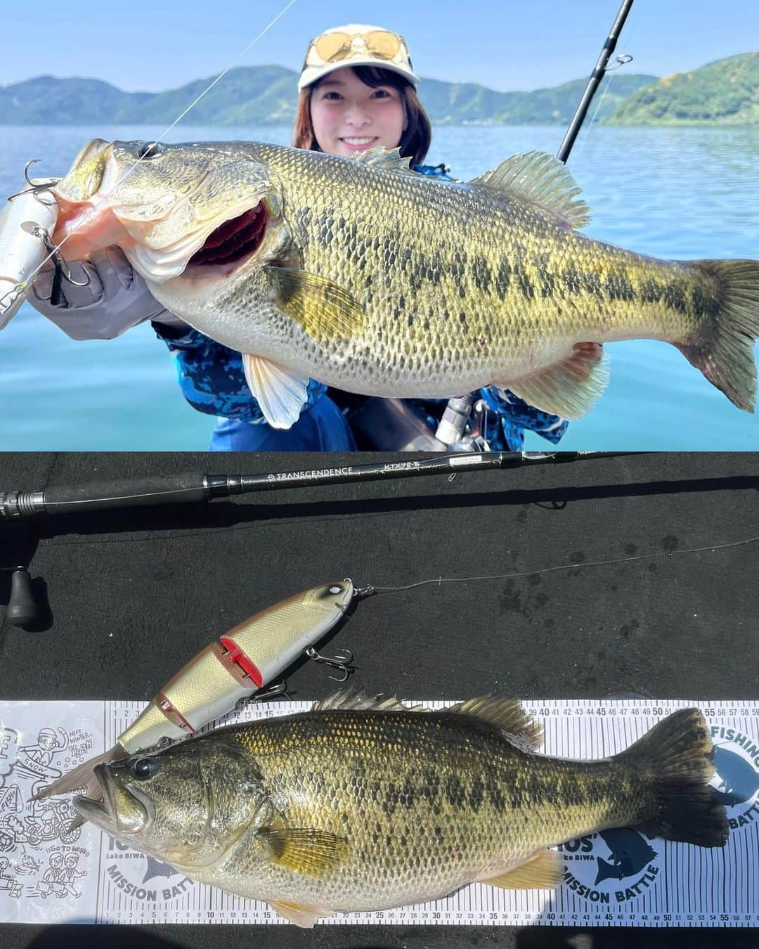 高本采実さんのインスタグラム写真 - (高本采実Instagram)「🎣 【琵琶湖バス同船実釣会】 トランスセンデンスガイドサービスとのコラボイベント！ 好評につき今年も日程限定で開催させていただきました‼️  デカバスが狙える５月、湖上で超絶賑やかな時間を過ごしました✨ ちょうど同時期にハックル10S'フォトコンテストin琵琶湖2023 @huckle_10s も開催中だったので お題のルアーでバス釣りも楽しみ、みんなでエントリーしました🎣🔥  そしたらまさかの私、タカモト当選しました！ ありがとうございます😂✨  それだけじゃなく！！！ 念願のビックベイト、ゴーストで自己記録更新🔥🔥🔥 「56cm、3340g」のデカバスちゃんでした！ まだまだロクマルへの道は長いですが頑張るぞっ！！！  嬉し楽しおもしろしな２日間、ありがとうございました🤩✨  自己記録更新タックル rod：KTX (GTプロトベイト) @transcendence_japan  reel：ビッグシューター @abugarcia_japan  handle：Gハンドル line：40lbフロロ snap：ファストスナップ @bkk_japan  lure：クラッシュゴースト @drtheadz  hook：SPEAR3/0 @bkk_japan   ⛴️ @bikkurimantkd   . . . .  #琵琶湖 #ブラックバス #バス釣り #バスボート #blackbass #bassfishing #トランスセンデンス #琵琶湖バス #ミックバスクラブ #デカバス #transcendence #大物ハンター #アングラー #fishinggirl #钓鱼 #高本采実 #あやみん #ayamistagram」9月5日 19時15分 - ayami__summer