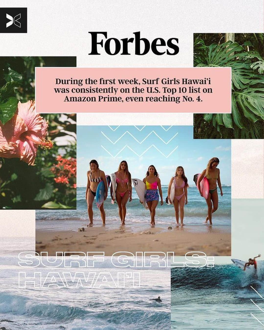 ブリアナ・コープのインスタグラム：「Let’s GOOO @forbes ✨🤩🙏! thank you everyone for the love on Surf Girls. Even tho we all have different stories and life paths we all have one thing in common and that’s following our dreams/ goals in and out of the water. 🔥🏄‍♀️🫶❤️ @primevideo @hellosunshine @togethxr」