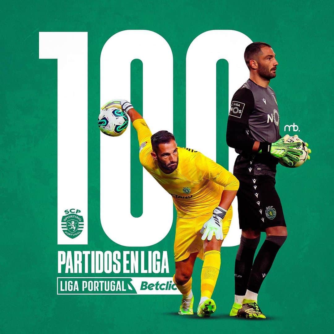 アントニオ・アダンのインスタグラム：「💯 jogos no campeonato @ligaportugal. ¡Obrigado @sportingcp 🦁!  💯 partidos en @ligaportugal. Gracias @sportingcp 🦁!」