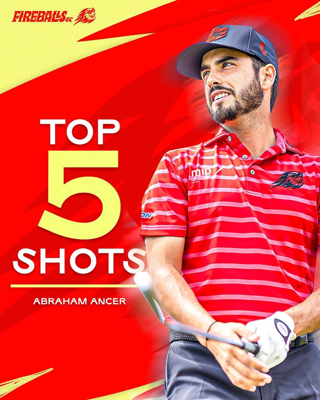 エイブラハム・アンサーのインスタグラム：「Abe’s top 5 shots of the season so far 🔥🔥. The first one is…. AMAZING 😮‍💨🥵  Los 5 mejores tiros de Abe de la temporada hasta el momento 🔥🔥. El primero es… ASOMBROSO 😮‍💨🥵.  #LIVGolf #FireballsGC」