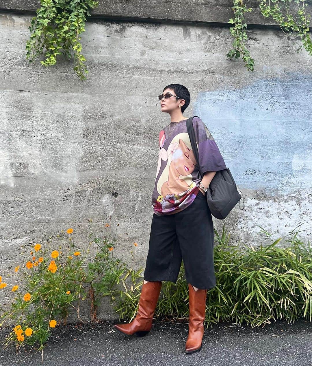 畠山千明のインスタグラム：「FANTASIAシリーズがお気に入りすぎて、買い足した🫶🩵 @yelloshoes_official   少し涼しくなって、ウエスタン履けるの嬉しい🍂」