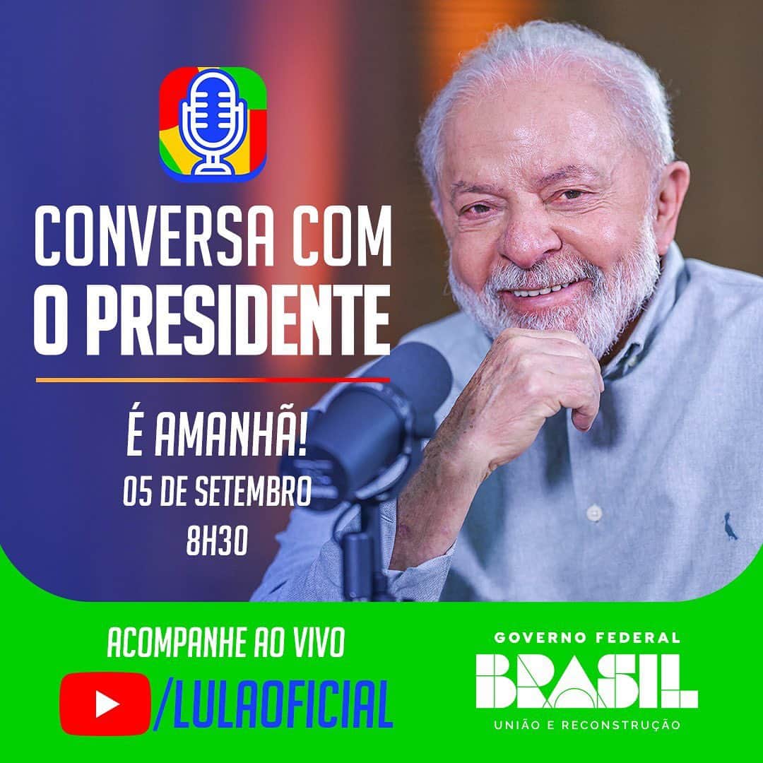 ジルマ・ルセフのインスタグラム：「Amanhã, temos nosso compromisso semanal: 8h30, #ConversaComPresidente ao vivo.  🎥 Audiovisual/PR」