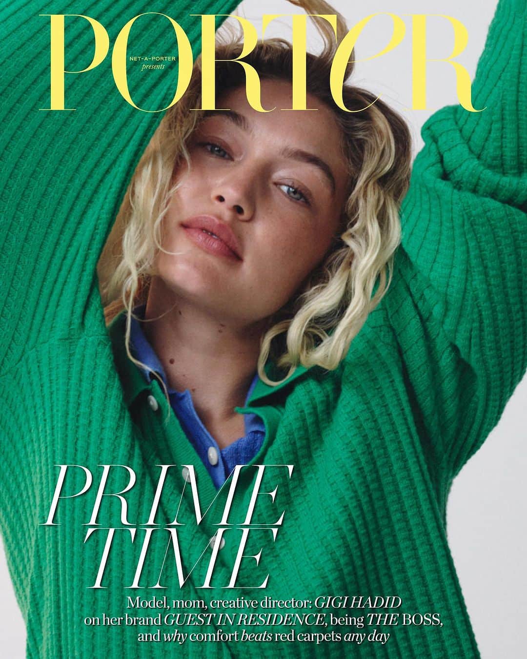 Carolina Gonzalezのインスタグラム：「💚G I G I💚 Fresh & Bare Faced @gigihadid for @portermagazine  @guestinresidence  Photographer @yuliagorbachenko  Stylist @hels_broadfoot  Art Director  @kelly0n  Hair #ShingoShibata  #MakeupByMe @cgonzalezbeauty  Assisted by @veronicagaona  Nails @naominailsnyc @hannahkrall @es.robertson @kittyhlawrence @_alafresca_ @alcaselyhayford @kayabarron @yandalli  @theannabelbrog @olivesw @lizziejefferies @priscilanava @marjon_carlos」