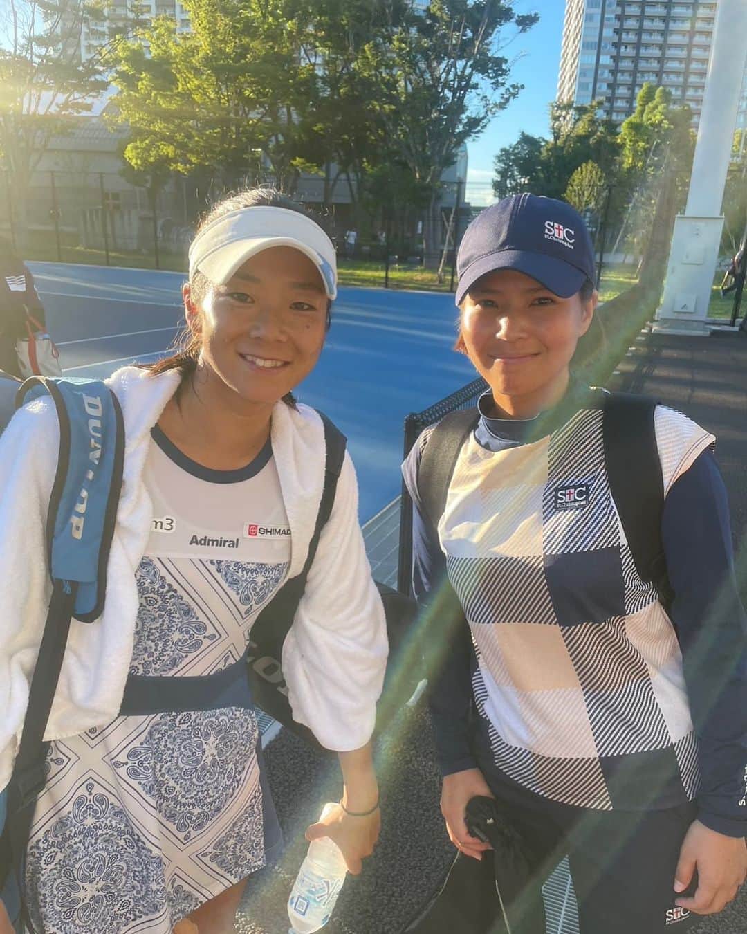 尾崎里紗のインスタグラム：「安藤証券オープン🎾 1回戦突破！　4シードを撃破  @kaji.haruka」