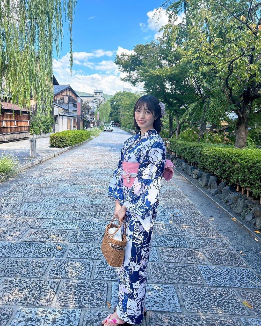 村島未悠のインスタグラム：「京都で浴衣👘✨」