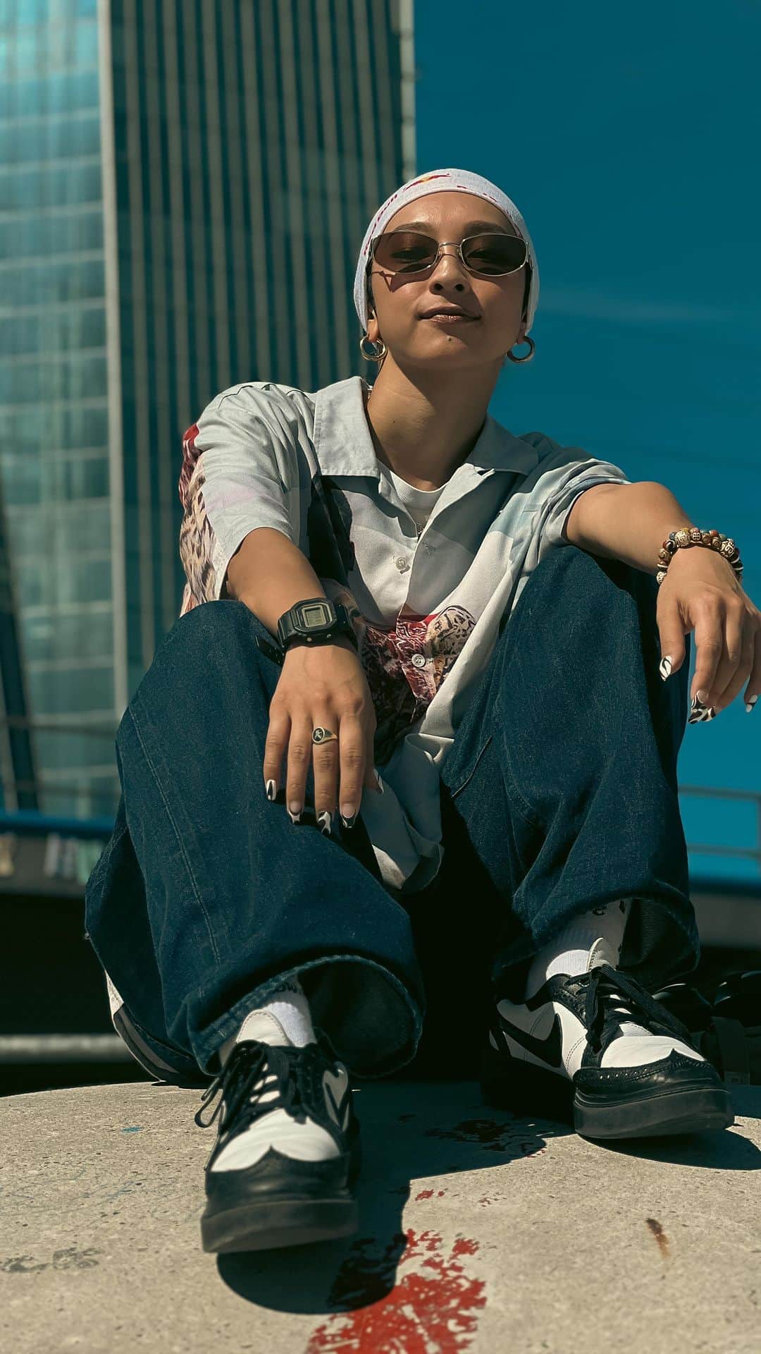 KYOKAのインスタグラム：「Chill session with @zeroum.film 🌼🌱☀️  #kyokarb #randomcircles2023 #germany #gshock #gshockwomen」