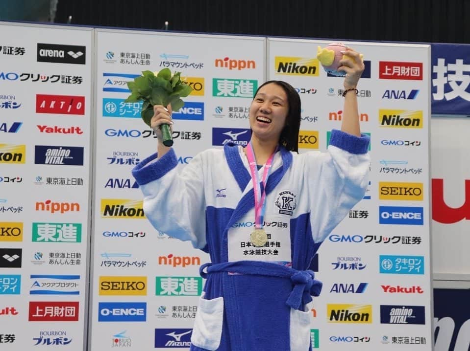 難波実夢のインスタグラム：「・ インカレ  400m自由形🥇 800m自由形🥇 4×100mフリーリレー4位 4×200mフリーリレー🥇  個人種目は、今年も2冠することができました！  最終日のリレーでも優勝することができ、チームのみんなには感謝しかないです🥲  本当に沢山の声援とサポート、ありがとうございました️🐠🩵  #日本学生選手権  #インカレ2023  #KDU」